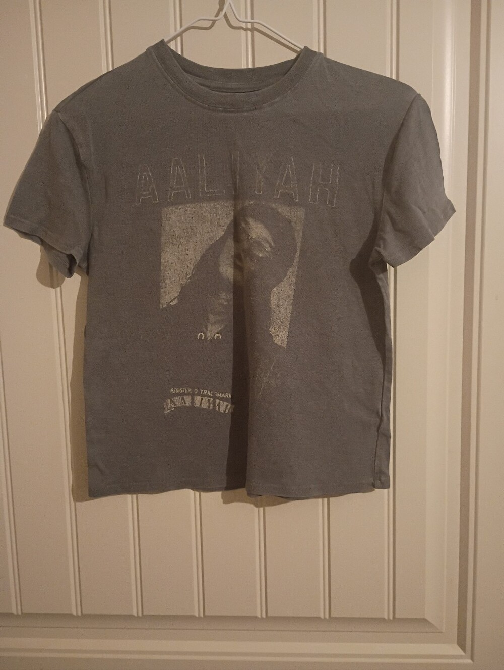 Aaliyah Graphic Tee Size Small S Charcoal Gray Distressed R&B Vintage Style